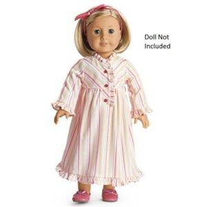 American Girl Doll Kit's Striped Nightgown and Slippers! Retired